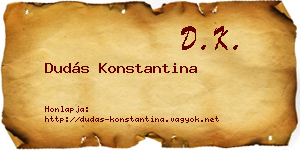 Dudás Konstantina névjegykártya
